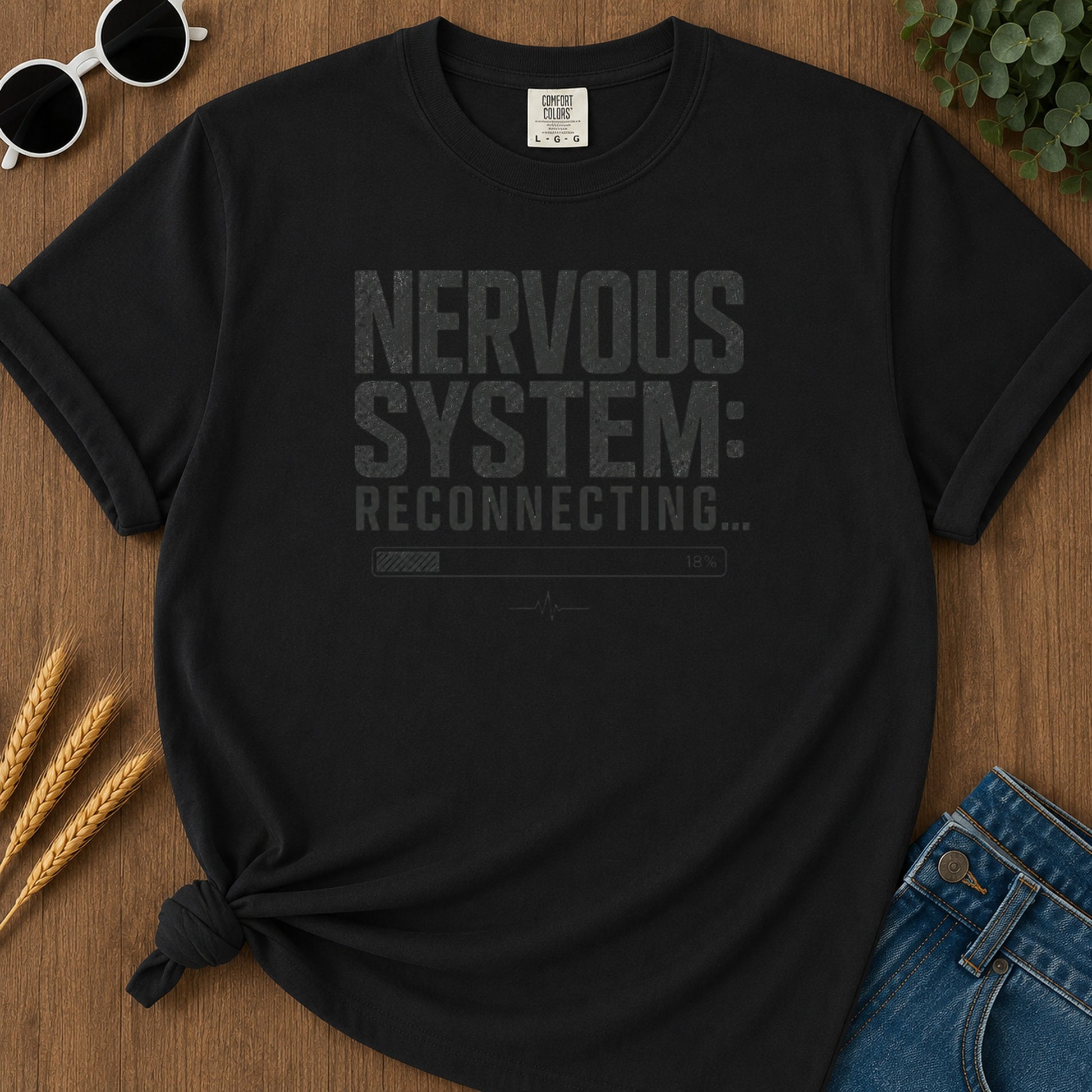 Nervous System Reconnecting 3 T-Shirt - Black Mockup