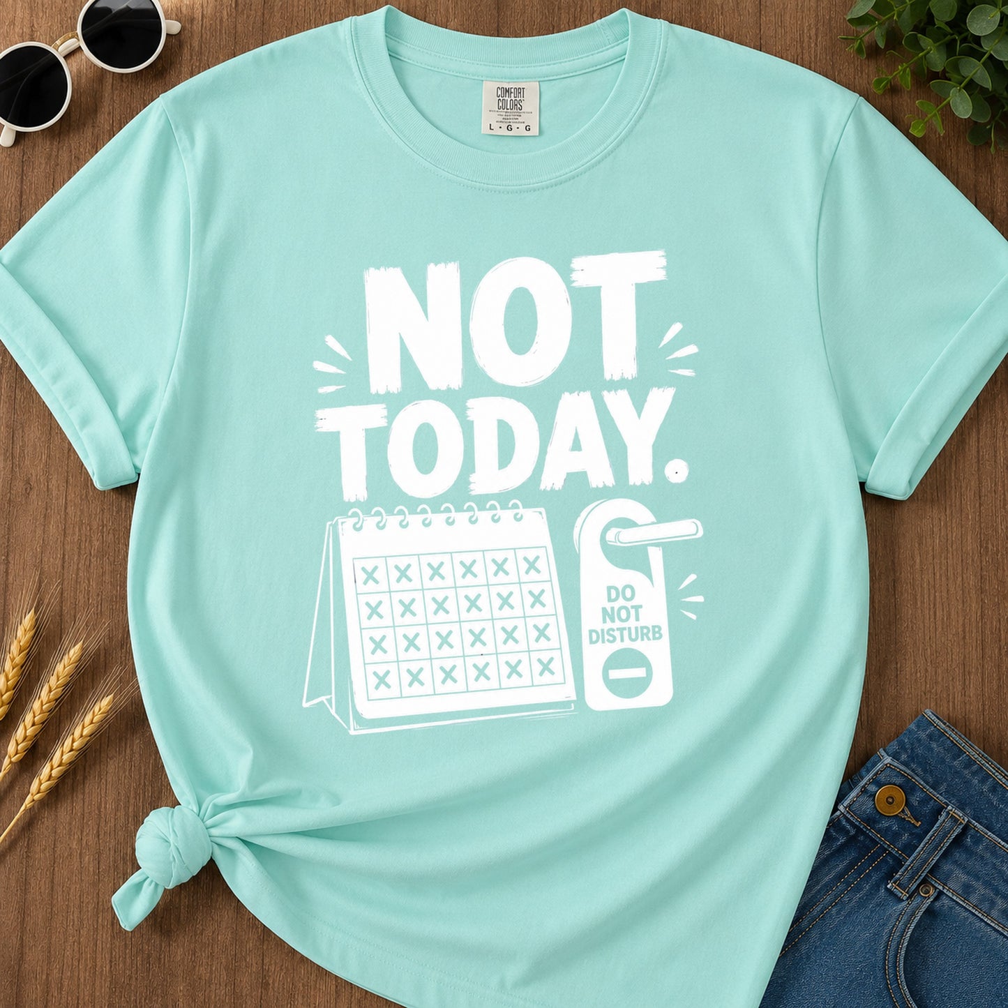 Not Today 396 T-Shirt - Chalky Mint Mockup