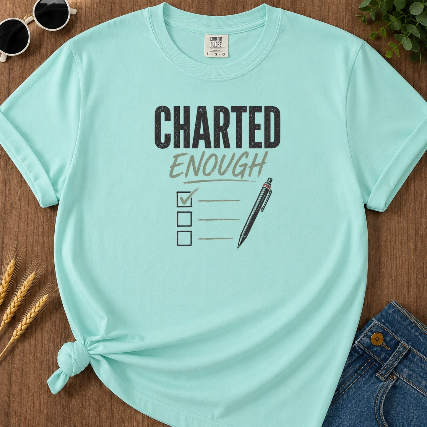 Charted Enough T-Shirt - Chalky Mint Mockup