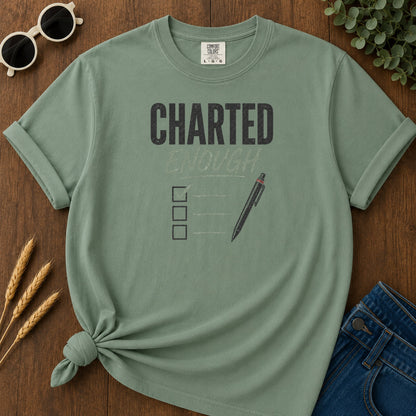 Charted Enough T-Shirt - Light Green Mockup