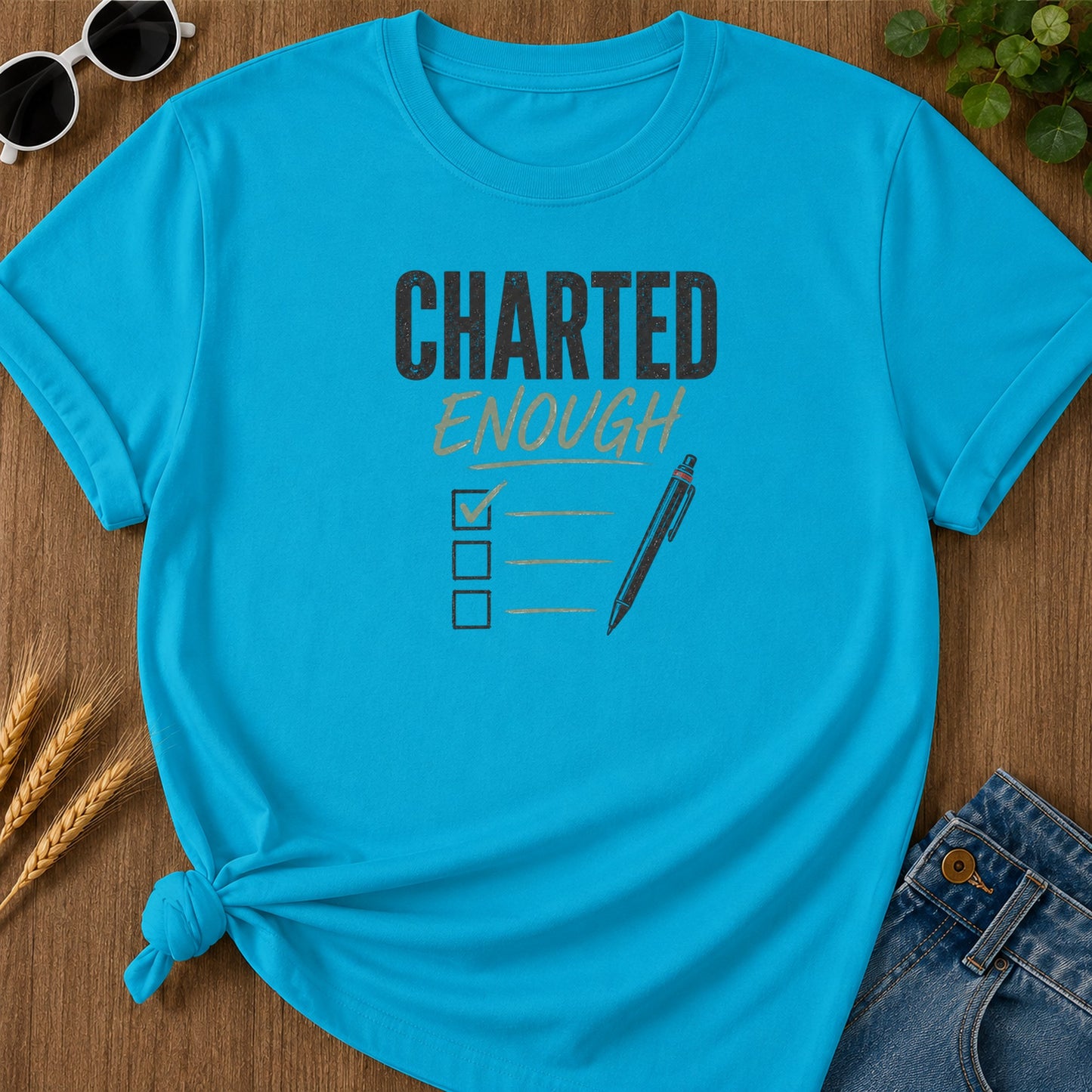 Charted Enough T-Shirt - Sapphire Mockup