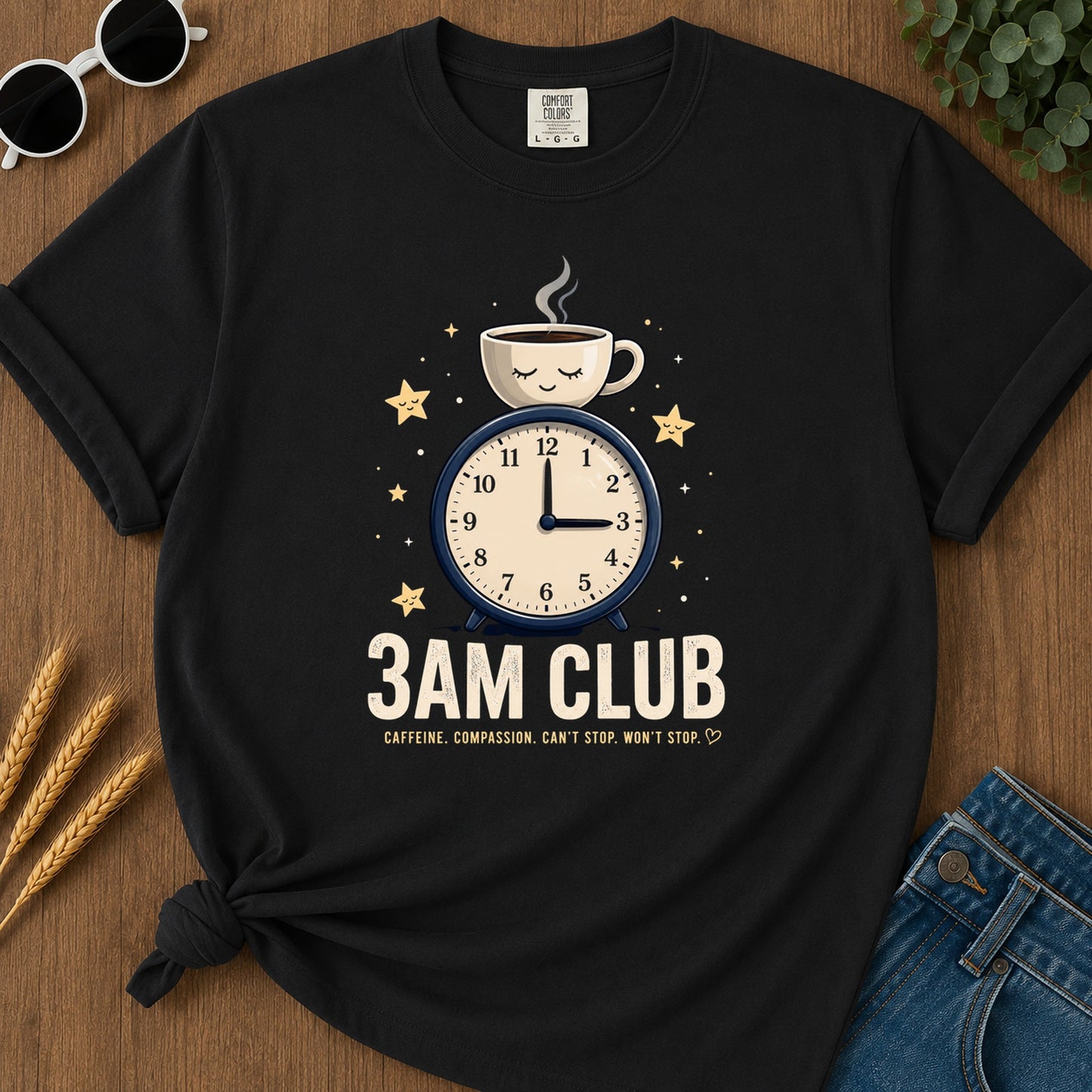 3am Club Caffeine Compassion T-Shirt - Black