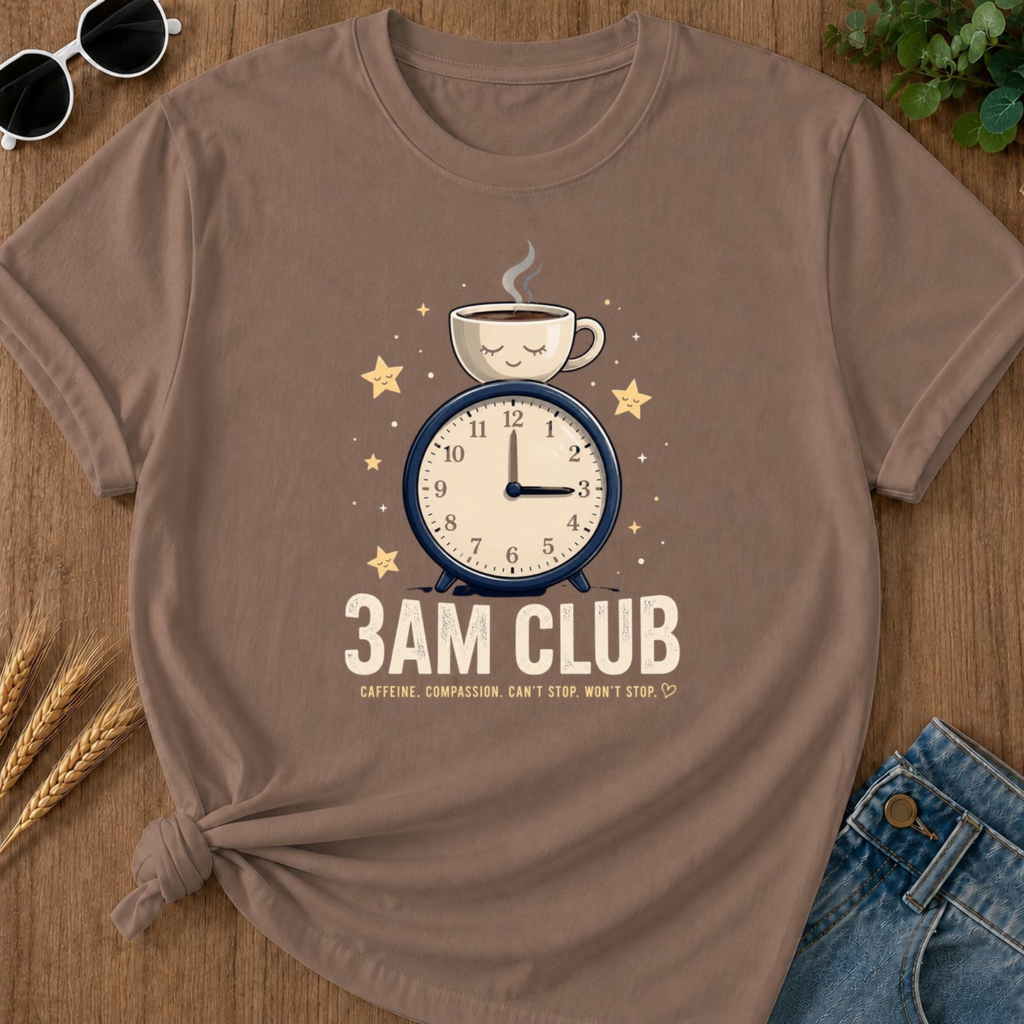 3am Club Caffeine Compassion T-Shirt - Espresso