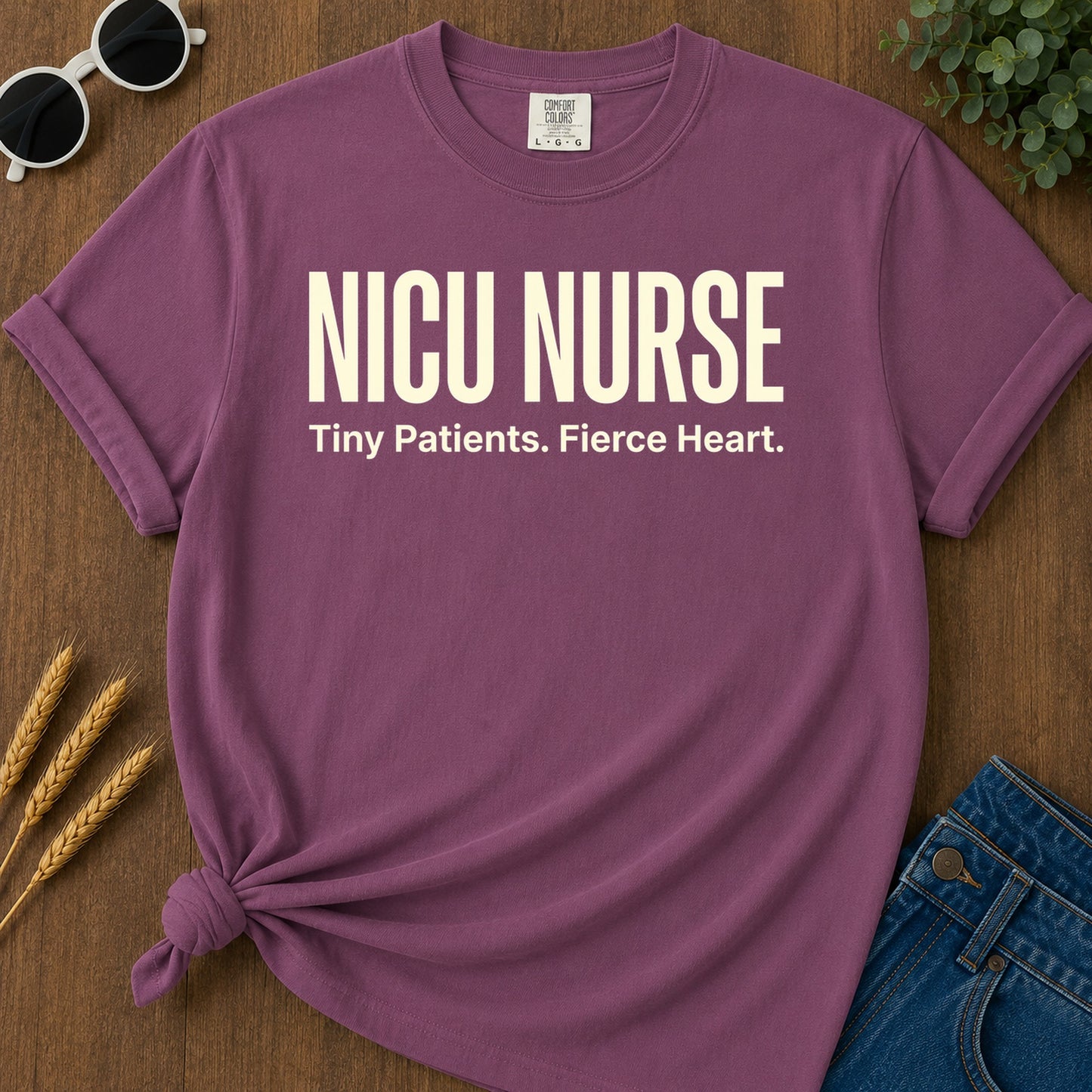Nicu Fierce Heart T-Shirt - Berry Mockup