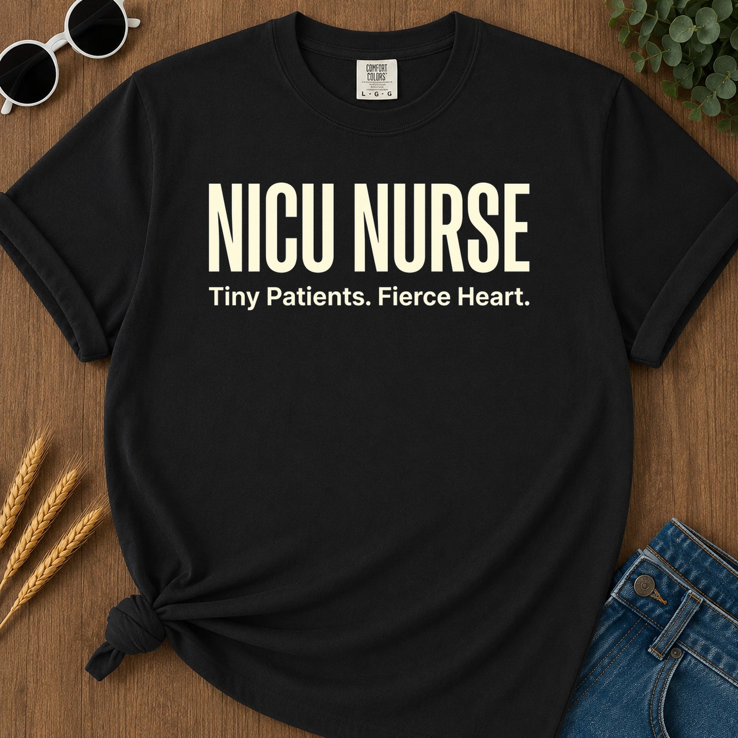 Nicu Fierce Heart T-Shirt - Black Mockup