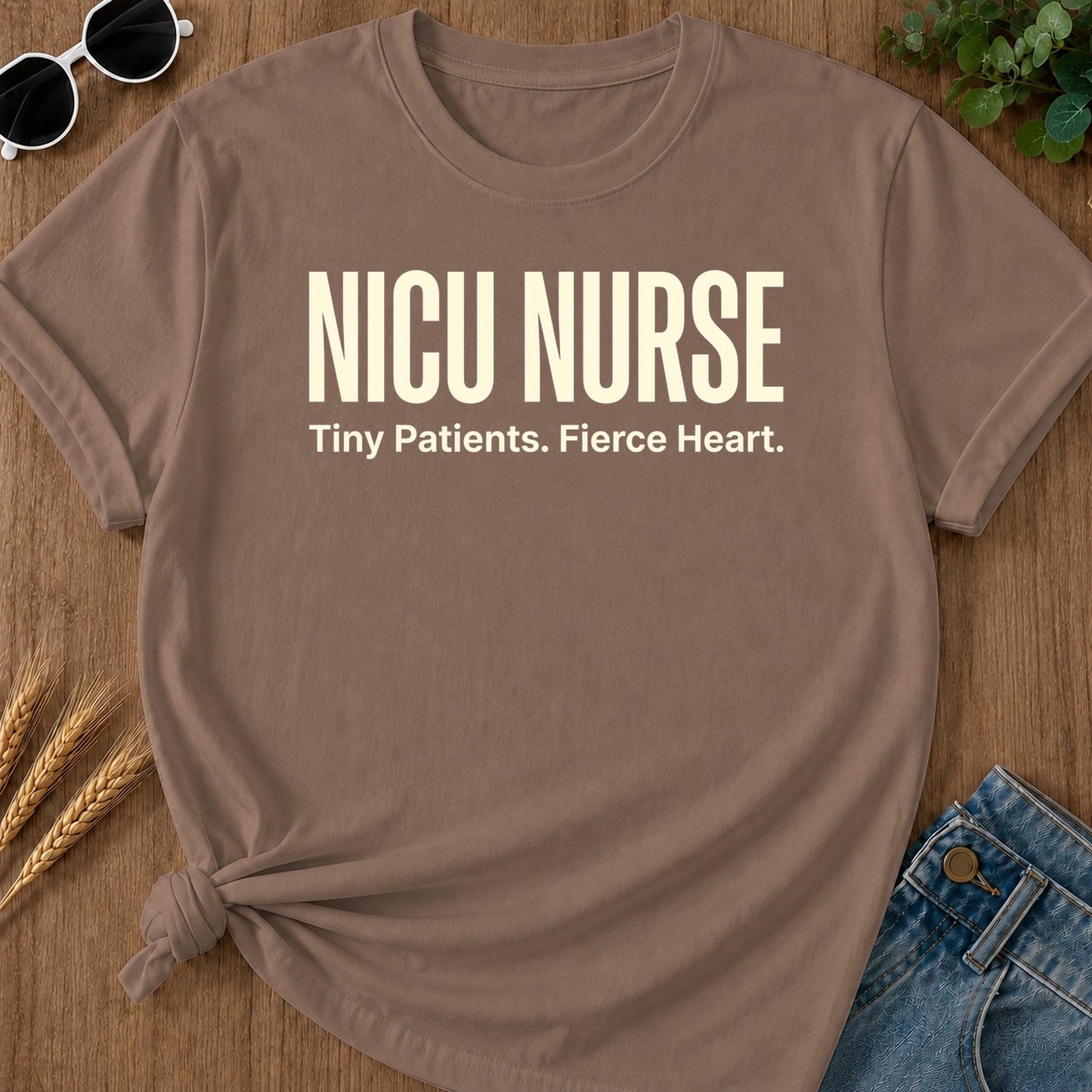 Nicu Fierce Heart T-Shirt - Espresso Mockup