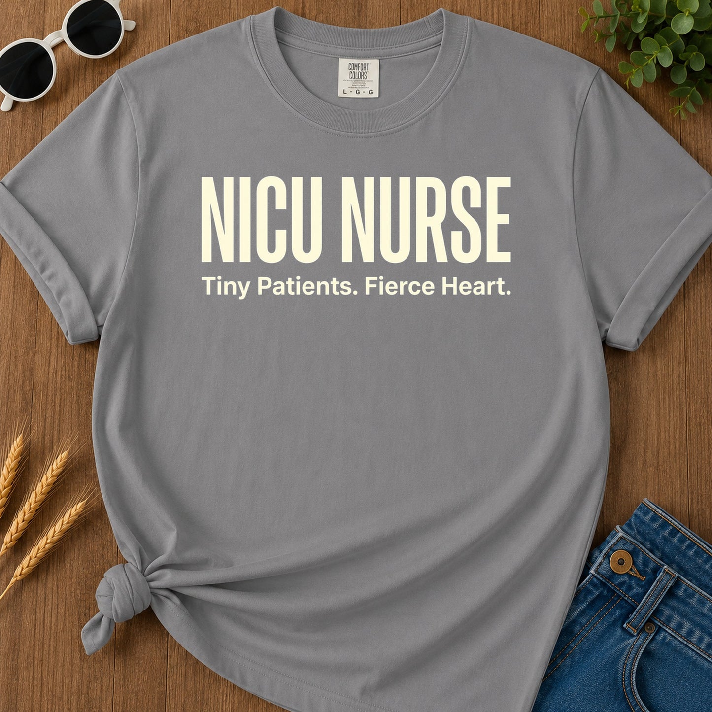 Nicu Fierce Heart T-Shirt - Grey Mockup
