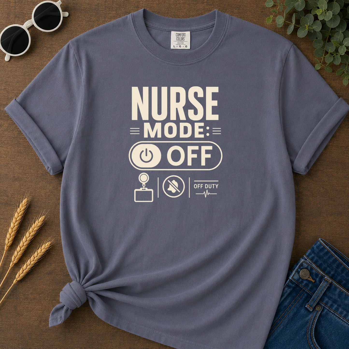 Nurse Mode Off 4 T-Shirt - Navy Mockup