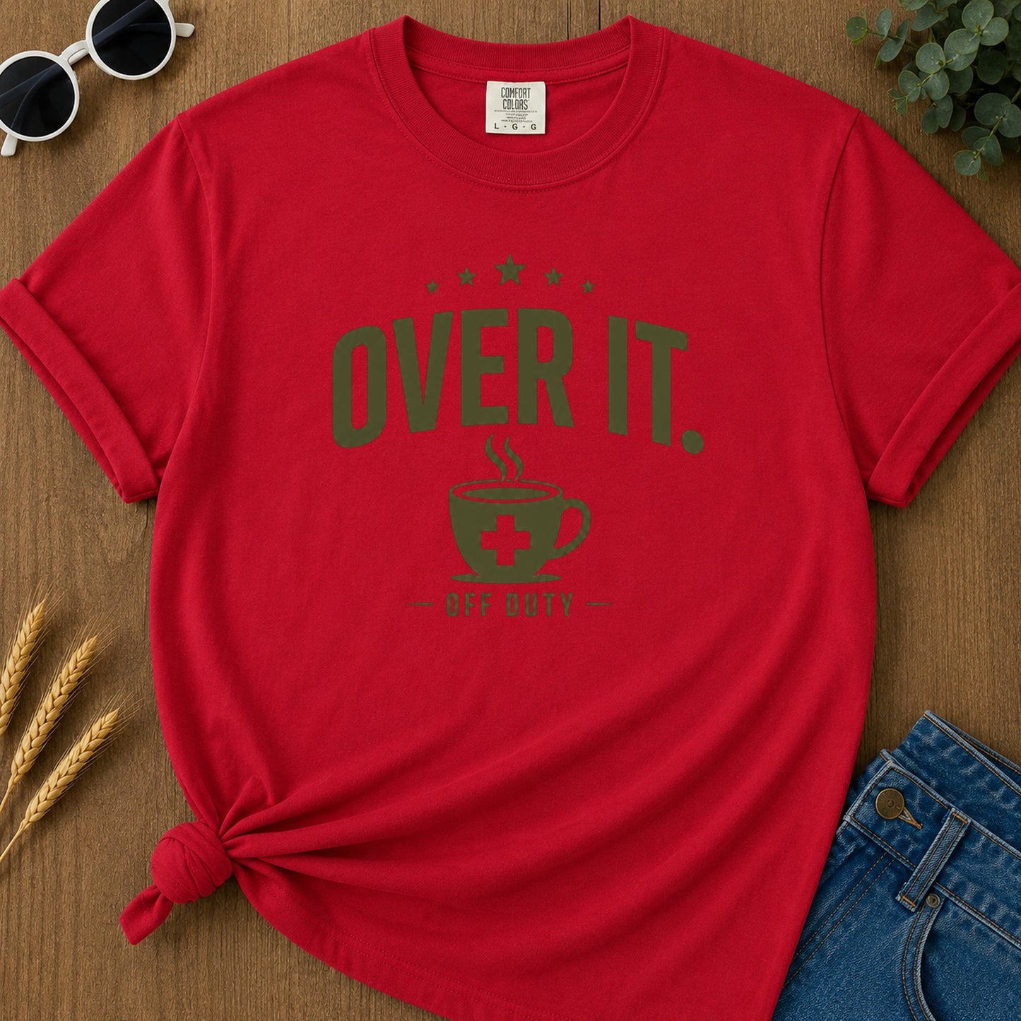 Over It 2 T-Shirt - Red Mockup