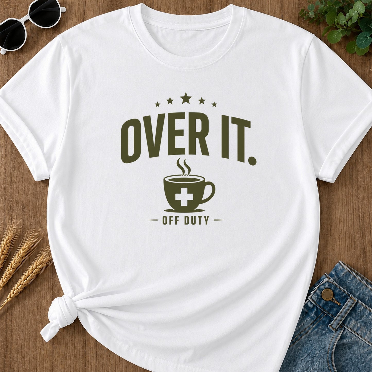 Over It 2 T-Shirt - White Mockup