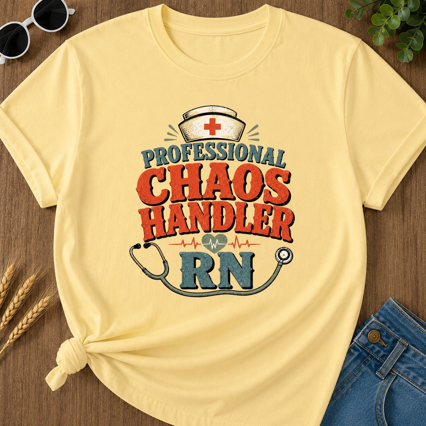 Professional Chaos Handler 2 T-Shirt - Butter Mockup