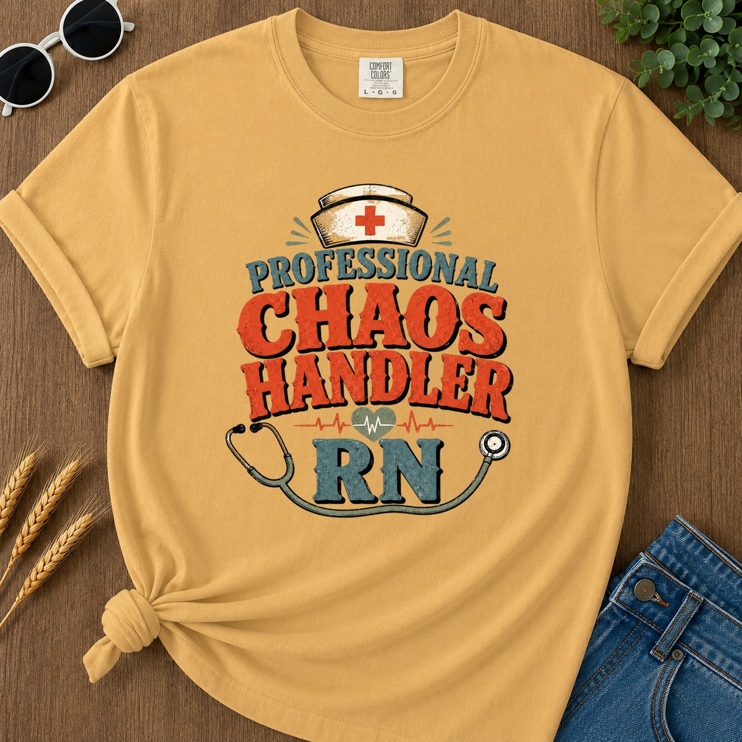 Professional Chaos Handler 2 T-Shirt - Mustard Mockup