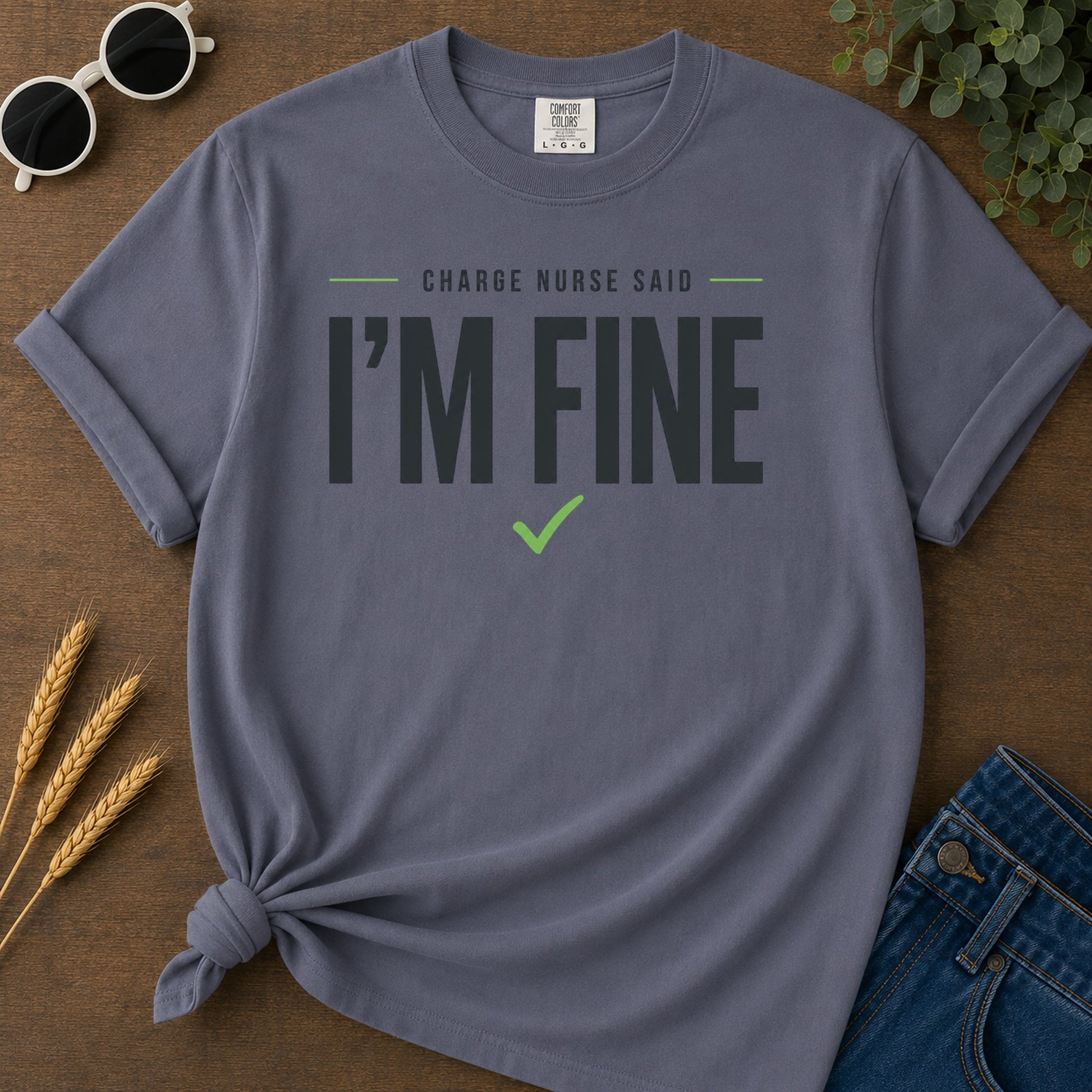 Fine Bold T-Shirt - Navy Mockup
