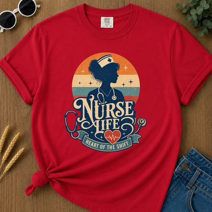 Heart Shift 2 T-Shirt - Red Mockup