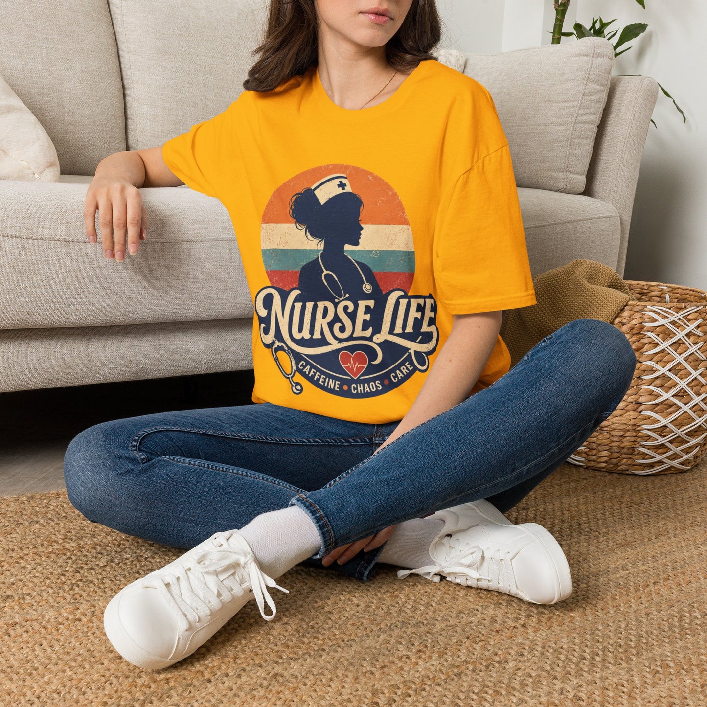 Nurse Life Caffeine Chaos Care T-shirt