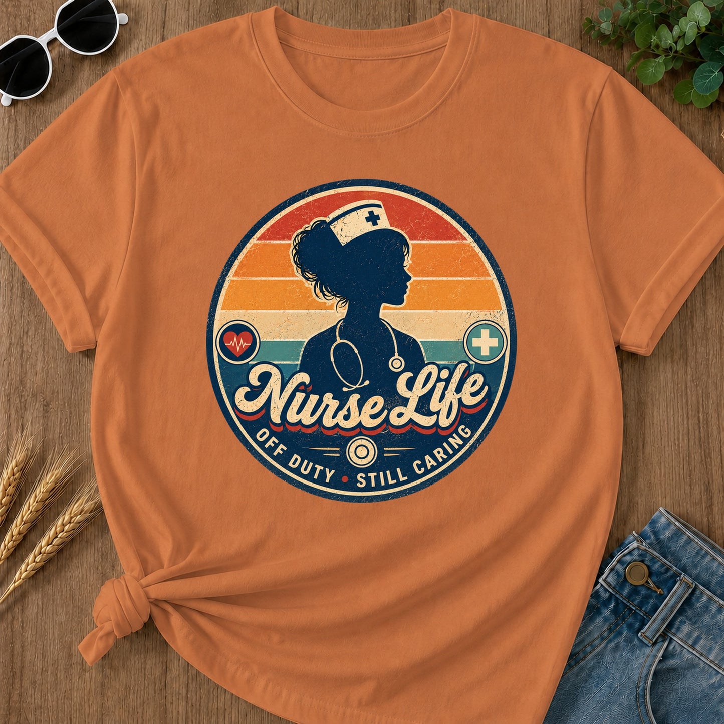 Off Duty Caring 2 T-Shirt - Yam Mockup