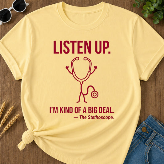 Listen Up T-Shirt - Butter Mockup