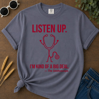 Listen Up T-Shirt - Navy Mockup