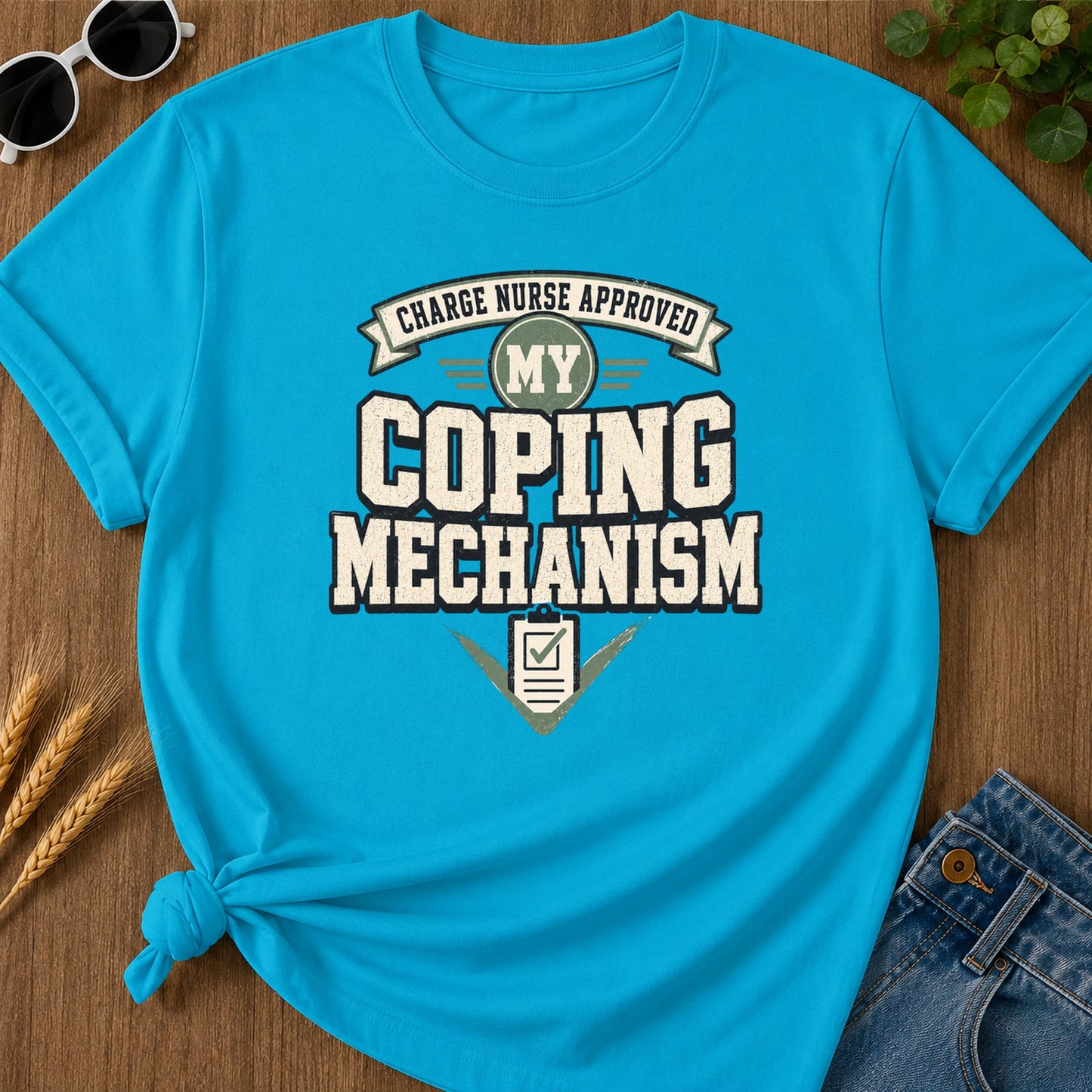 Coping Mechanism T-Shirt - Sapphire Mockup