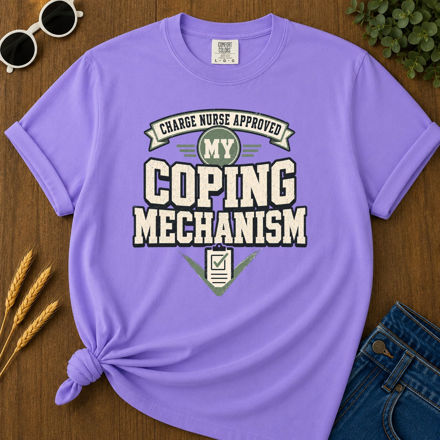 Coping Mechanism T-Shirt - Violet Mockup