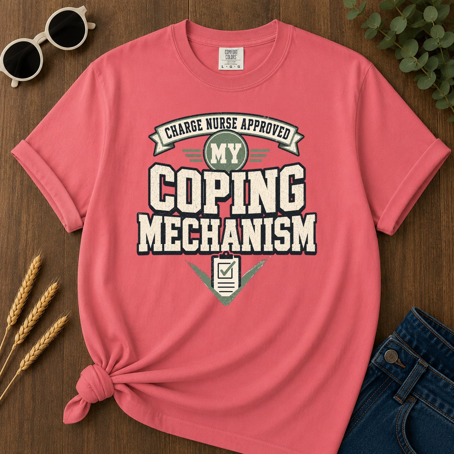 Coping Mechanism T-Shirt - Watermelon Mockup