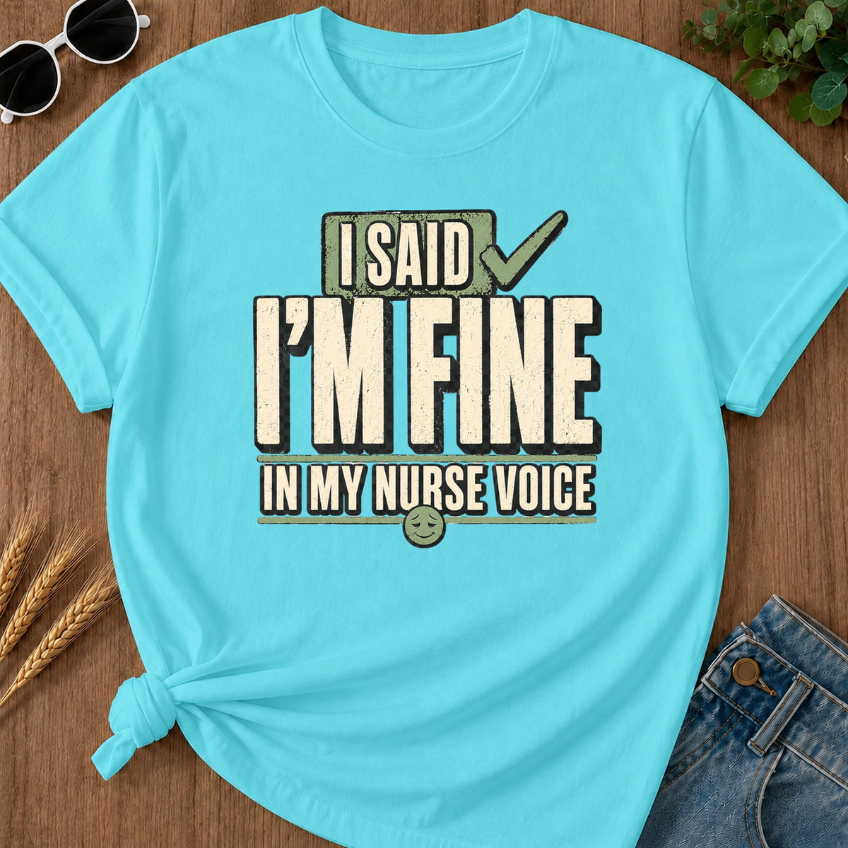Nurse Voice T-Shirt - Lagoon Blue Mockup