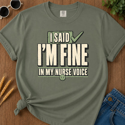 Nurse Voice T-Shirt - Moss Mockup
