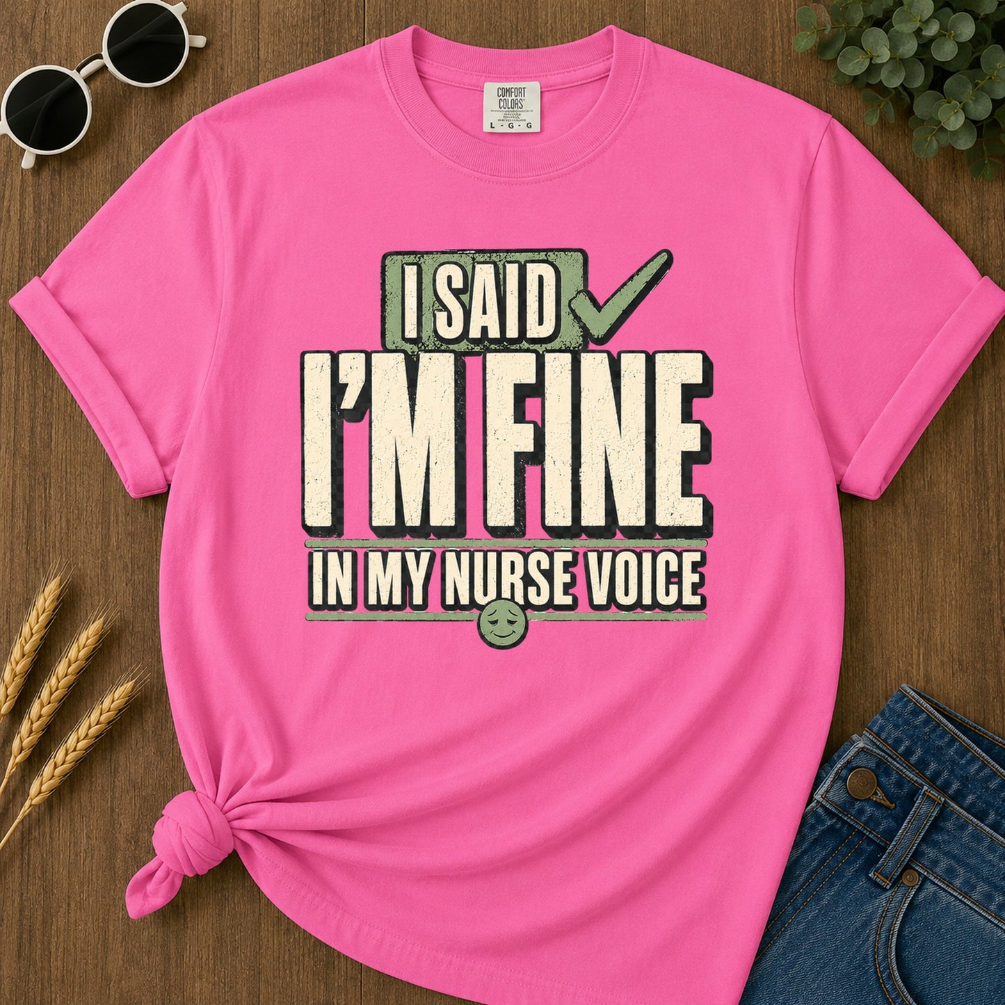 Nurse Voice T-Shirt - Neon Pink Mockup