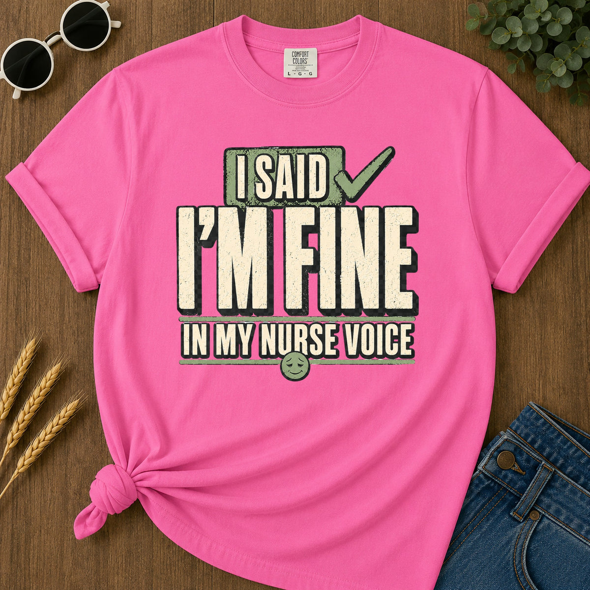 Nurse Voice T-Shirt - Neon Pink Mockup