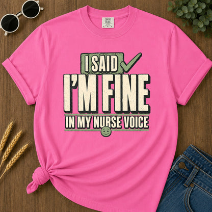 Nurse Voice T-Shirt - Neon Pink Mockup
