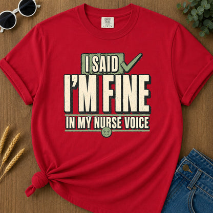 Nurse Voice T-Shirt - Red Mockup