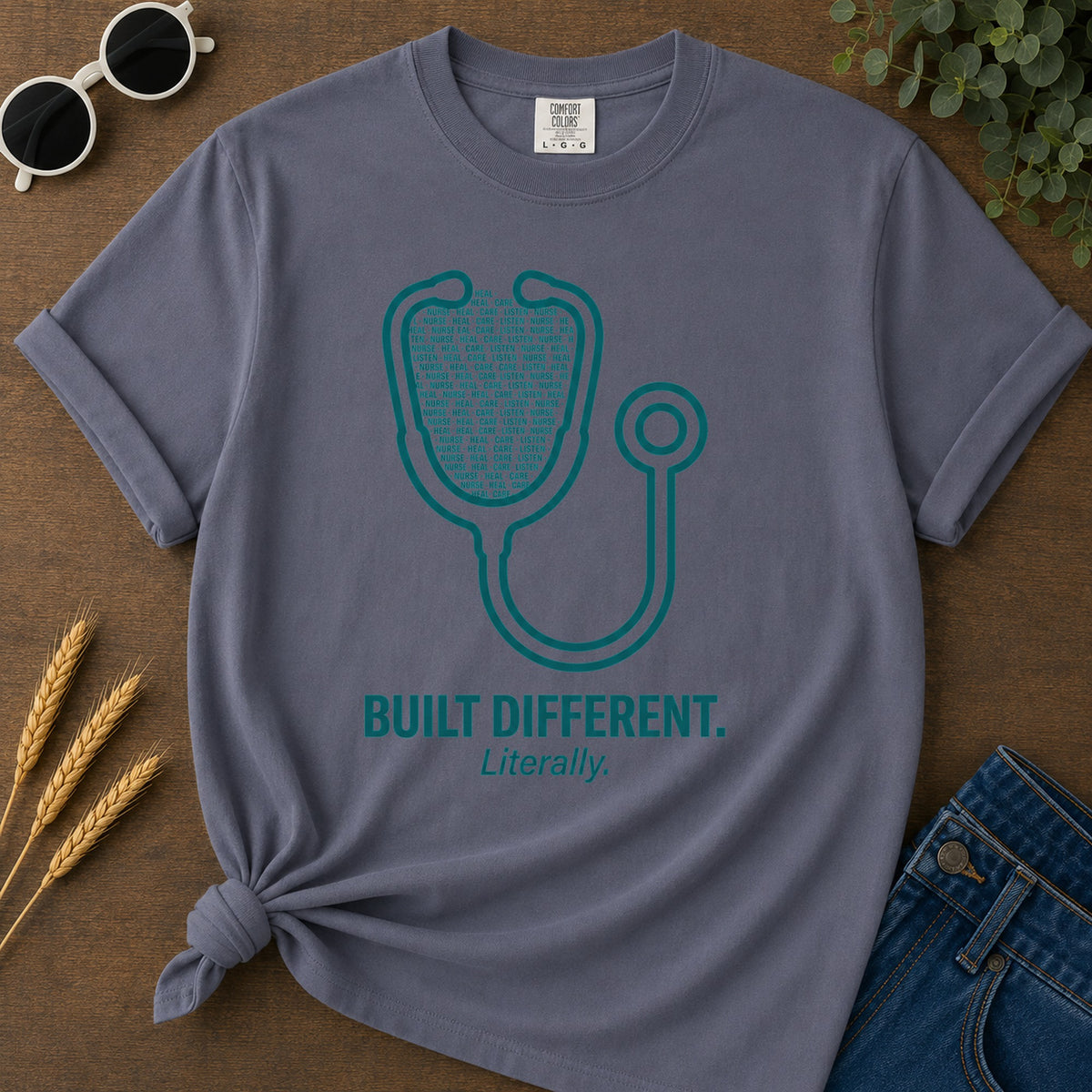 Built Different T-Shirt - Navy Mockup