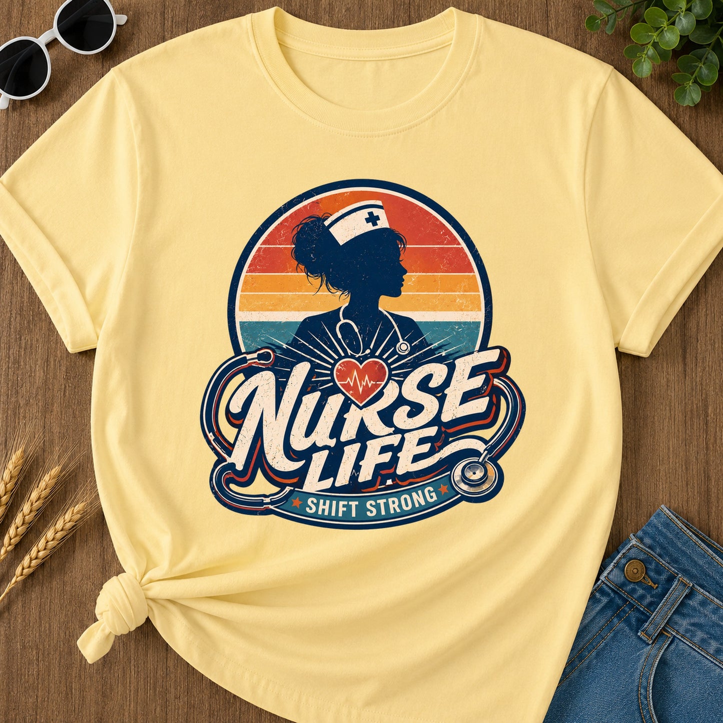 Shift Strong 2 T-Shirt - Butter Mockup