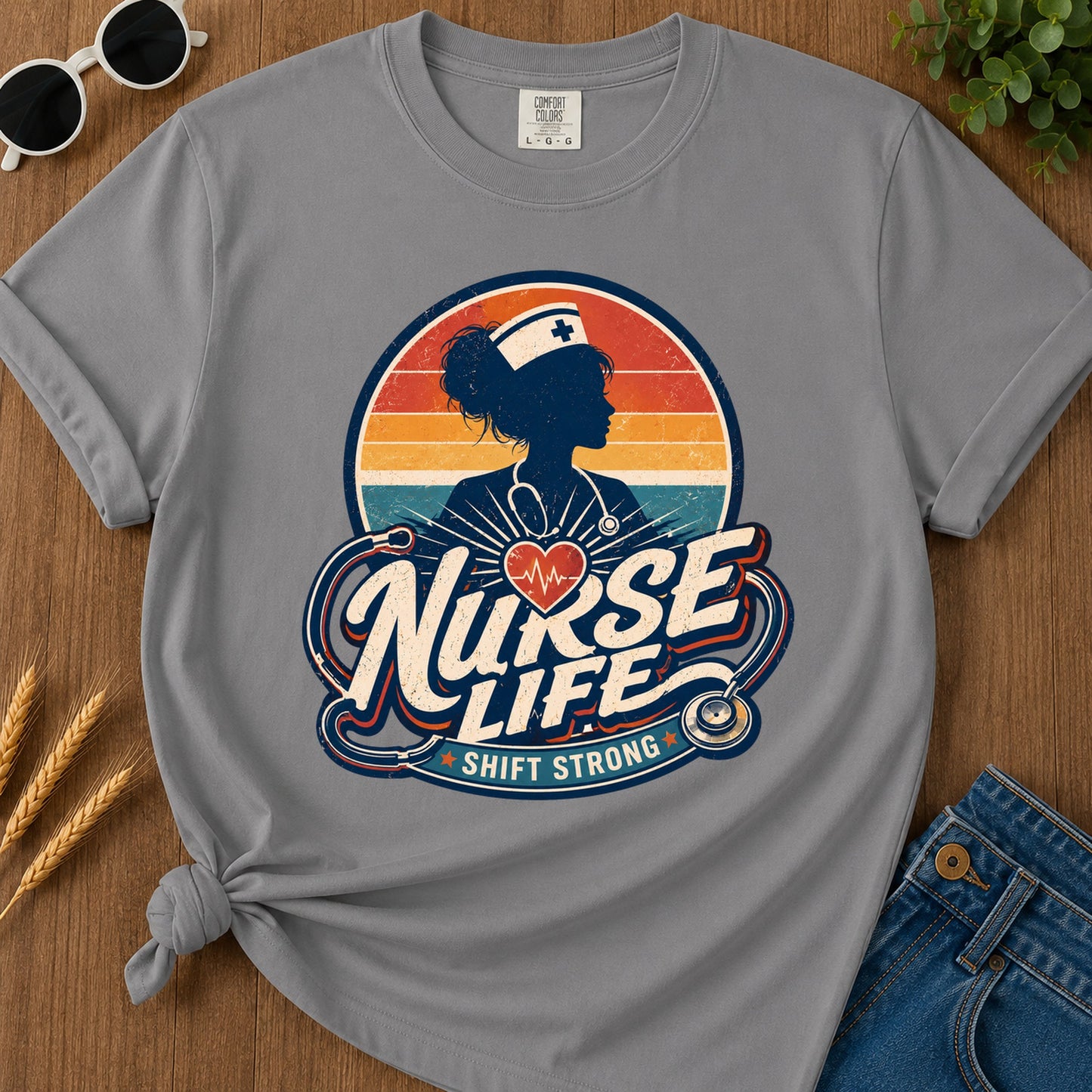 Shift Strong 2 T-Shirt - Grey Mockup