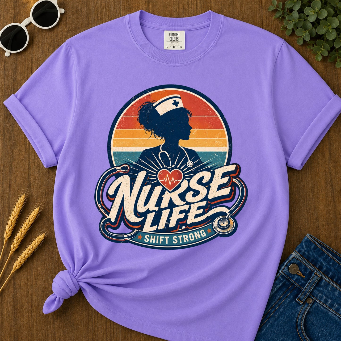 Shift Strong 2 T-Shirt - Violet Mockup