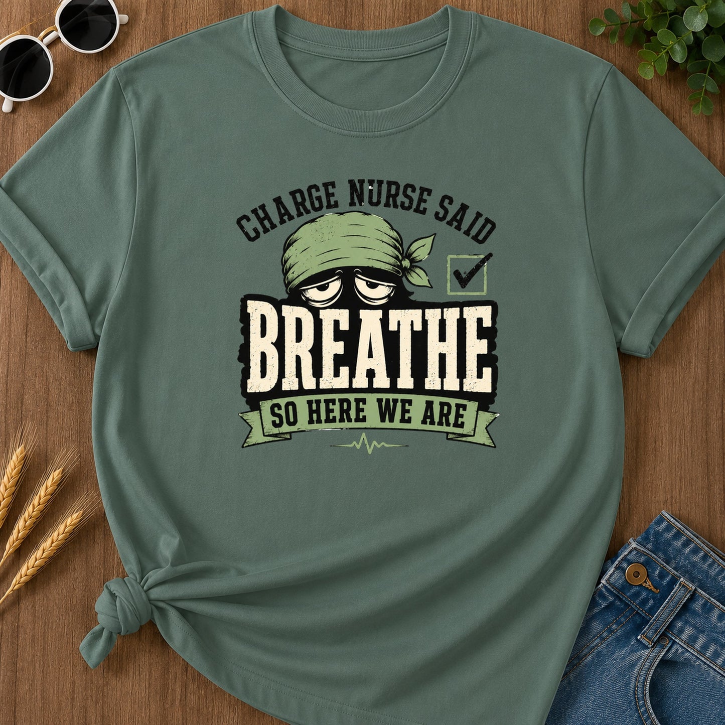 Breathe T-Shirt - Blue Spruce Mockup