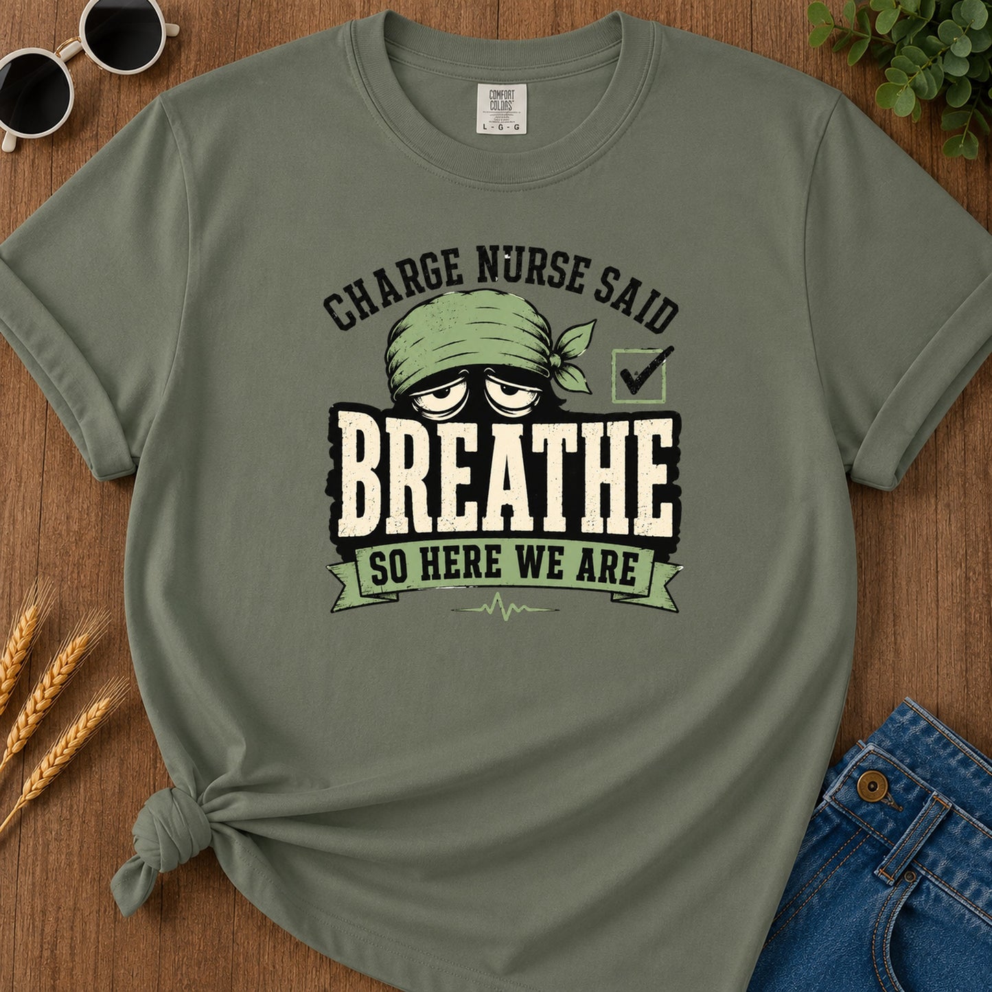 Breathe T-Shirt - Moss Mockup