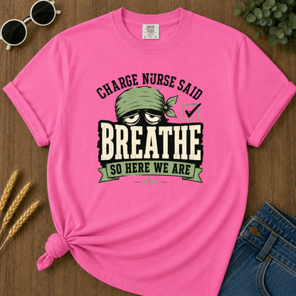 Breathe T-Shirt - Neon Pink Mockup