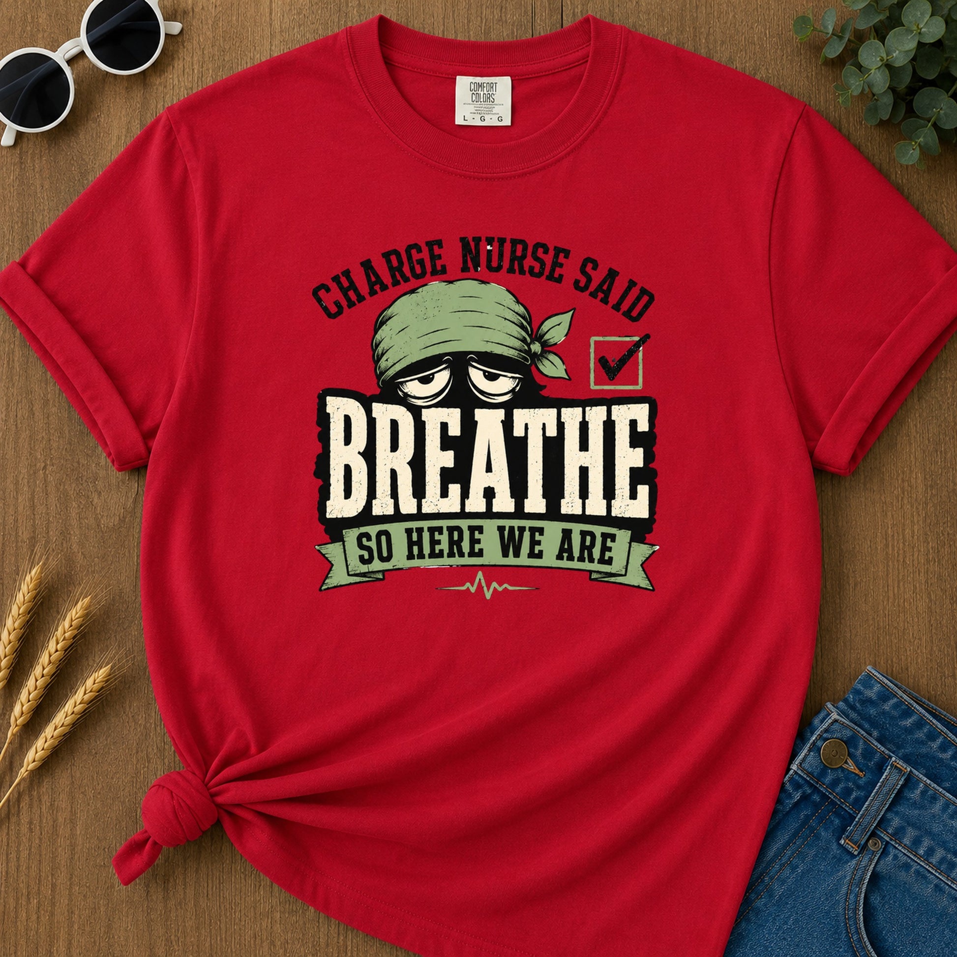 Breathe T-Shirt - Red Mockup