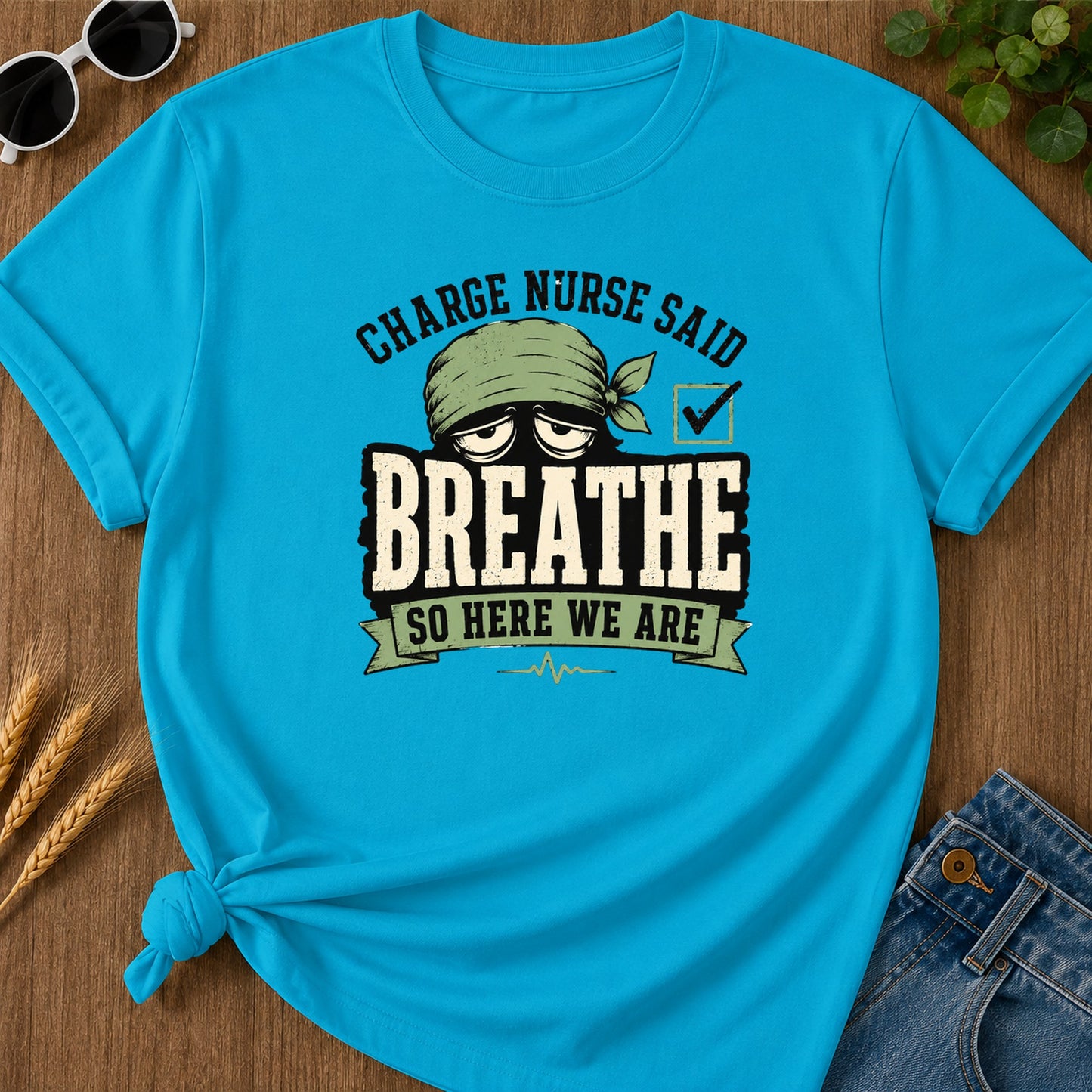 Breathe T-Shirt - Sapphire Mockup