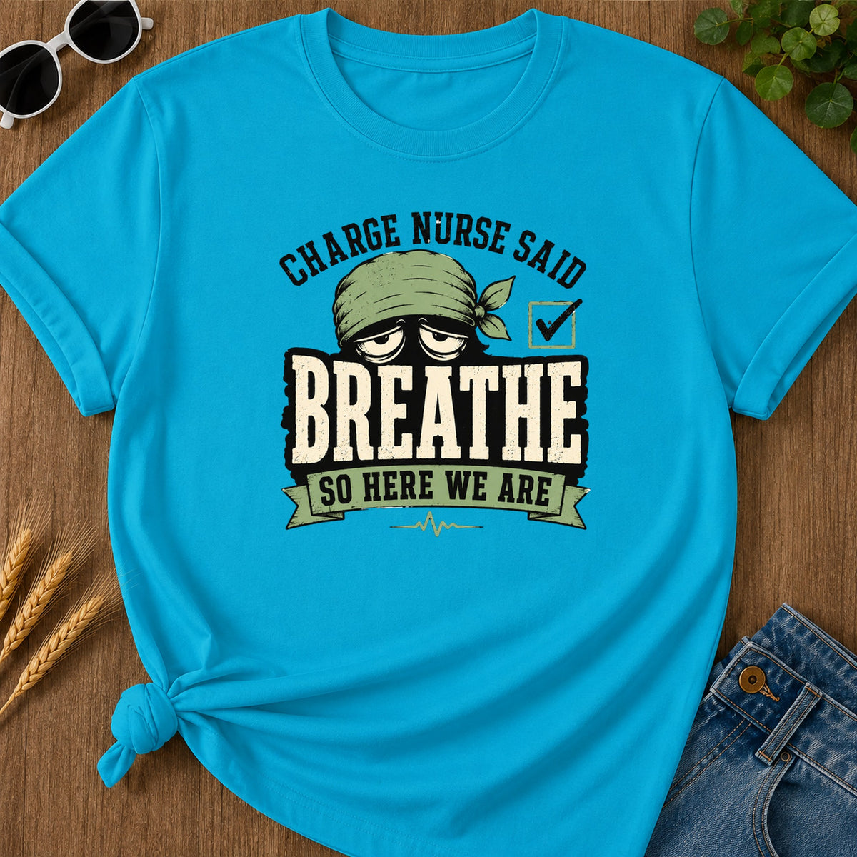 Breathe T-Shirt - Sapphire Mockup