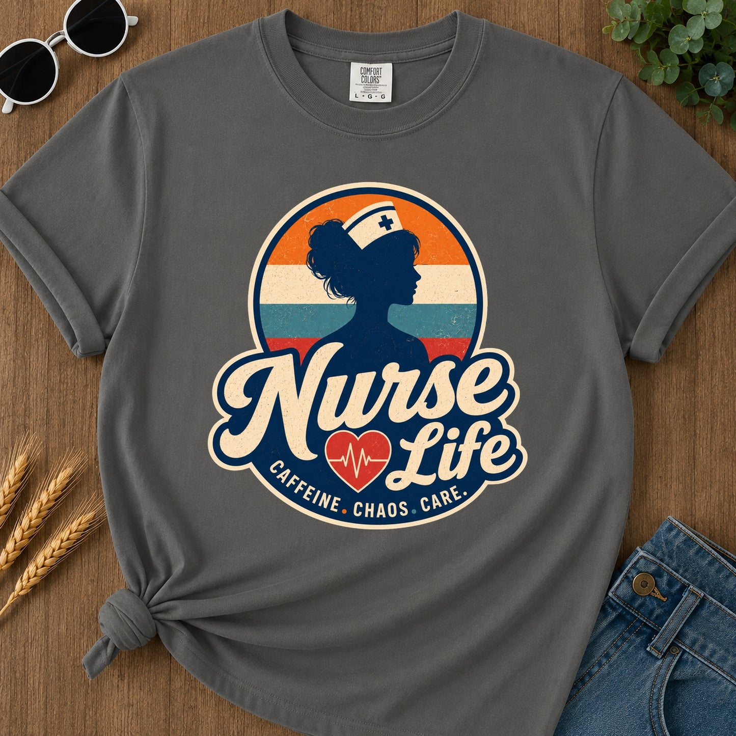 Caffeine Chaos Care T-Shirt - Pepper Mockup