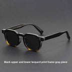 Black upper and low leopard print frame gray piece