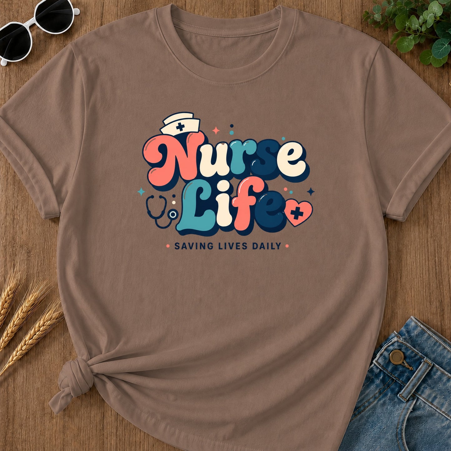 Bubbly Retro T-Shirt - Espresso Mockup