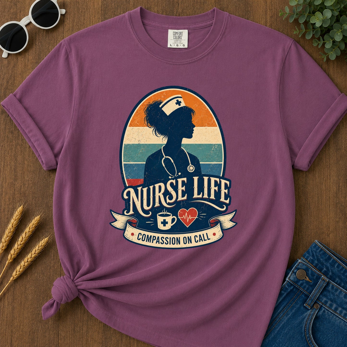 Compassion Call 2 T-Shirt - Berry Mockup