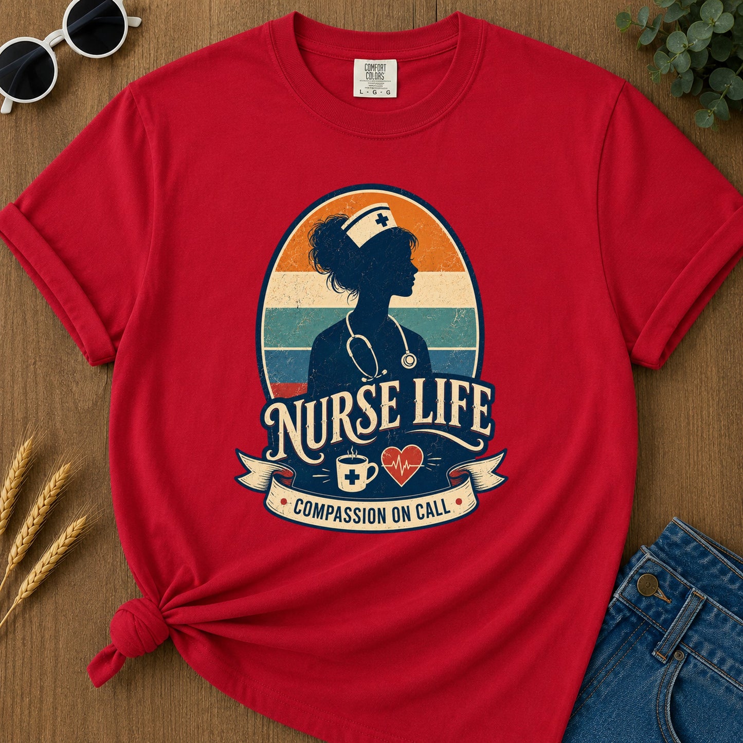 Compassion Call 2 T-Shirt - Red Mockup