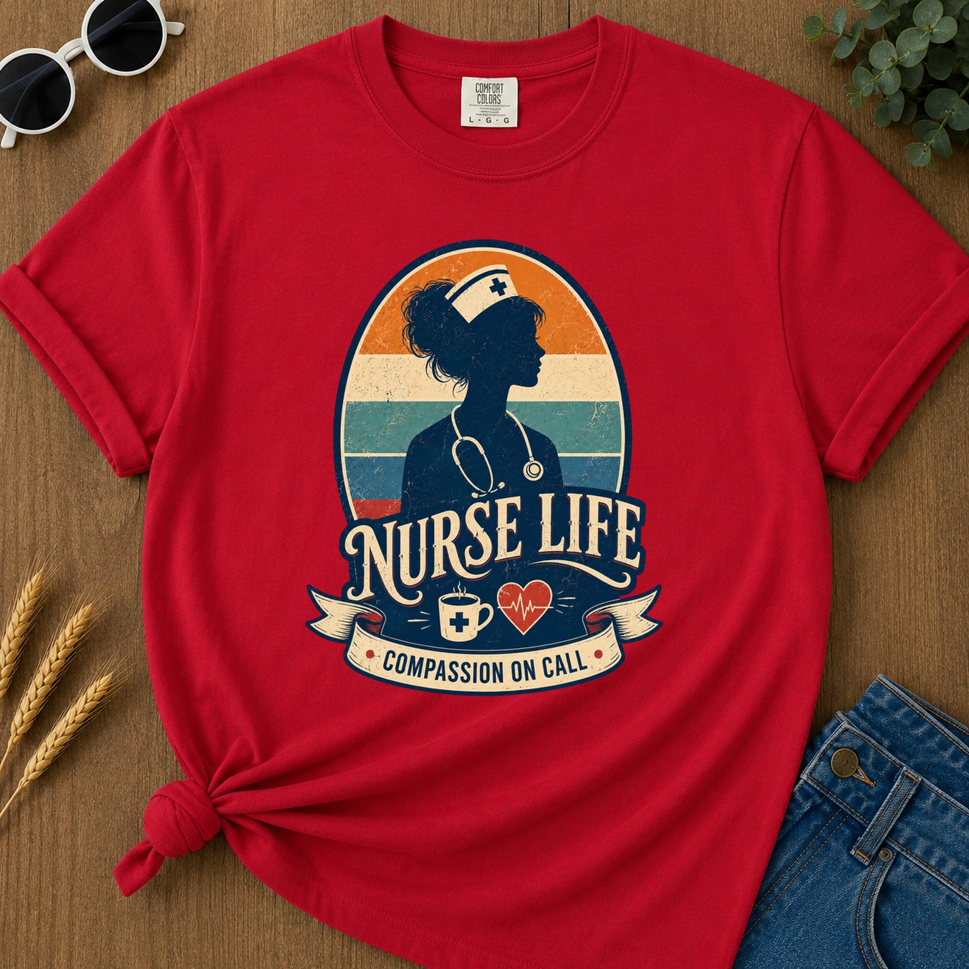 Compassion Call 2 T-Shirt - Red Mockup