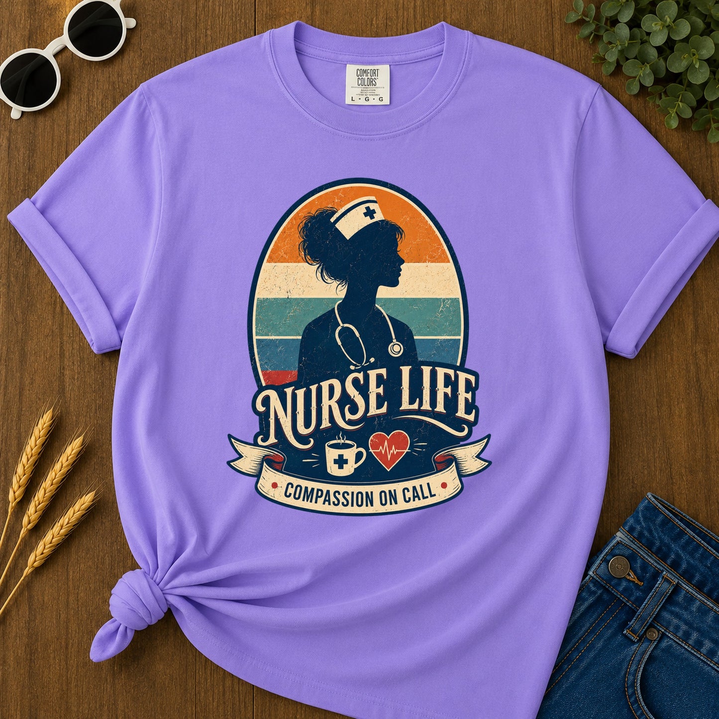 Compassion Call 2 T-Shirt - Violet Mockup