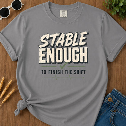 Stable Enough T-Shirt - Grey Mockup