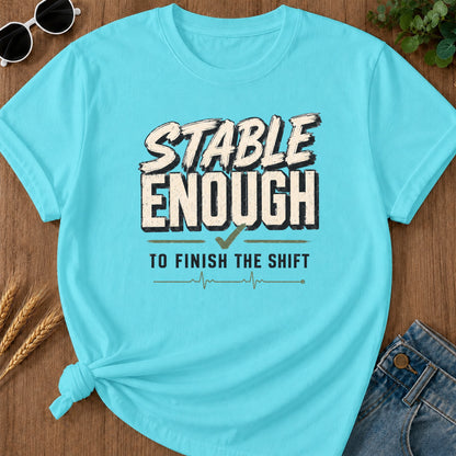 Stable Enough T-Shirt - Lagoon Blue Mockup